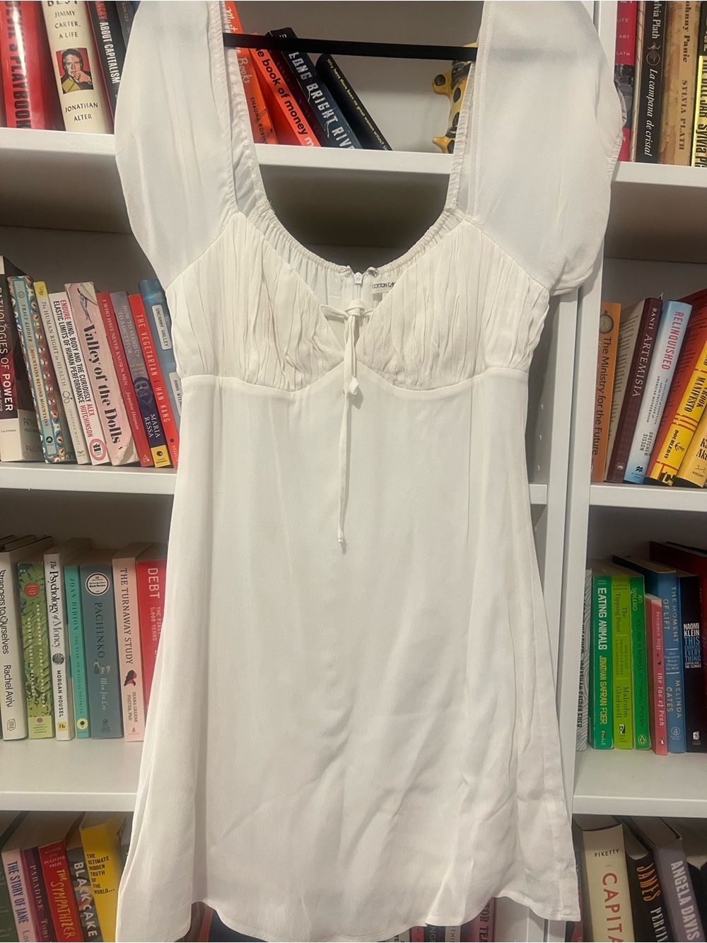 Cotton Candy White Mini Dress with Sweetheart Bust